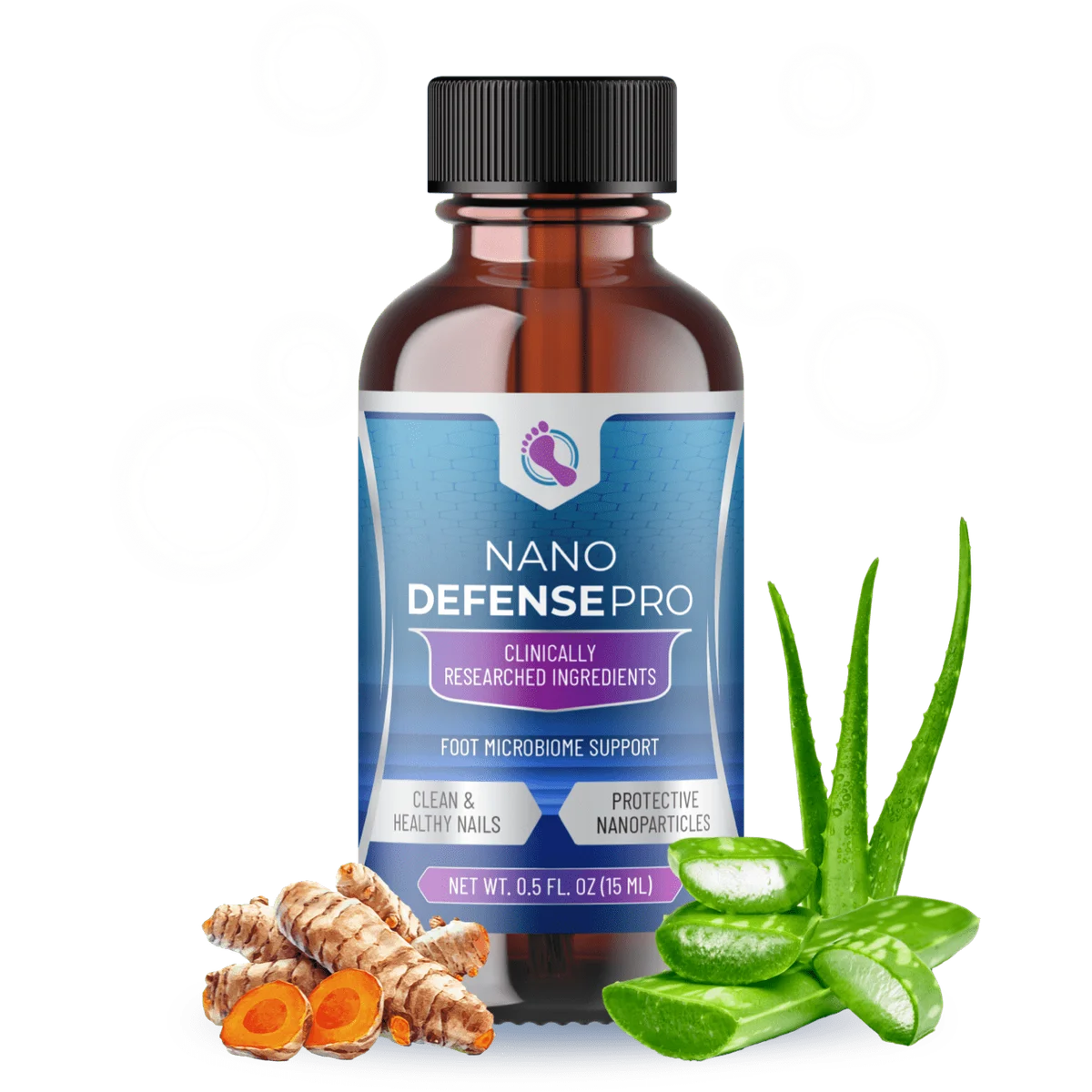 NanoDefense Pro Nail Skin Health Supplement Bottle (Front Label)